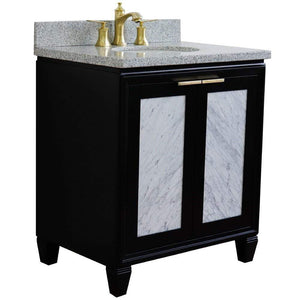 Bellaterra Home Vanity BellaTerra Home 31" Single sink vanity in Black finish with Gray granite with oval sink 400990-31-BL-GYO