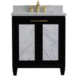 Bellaterra Home Vanity BellaTerra Home 31" Single sink vanity in Black finish with Gray granite with rectangle sink 400990-31-BL-GYR