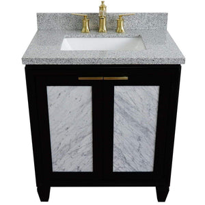 Bellaterra Home Vanity BellaTerra Home 31" Single sink vanity in Black finish with Gray granite with rectangle sink 400990-31-BL-GYR