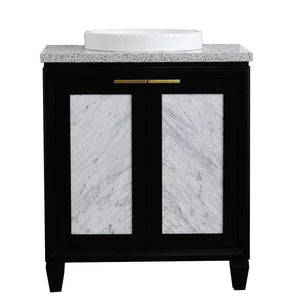 Bellaterra Home Vanity BellaTerra Home 31" Single sink vanity in Black finish with Gray granite with round sink 400990-31-BL-GYRD