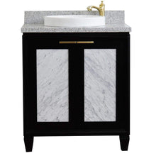 Load image into Gallery viewer, Bellaterra Home Vanity BellaTerra Home 31&quot; Single sink vanity in Black finish with Gray granite with round sink 400990-31-BL-GYRD