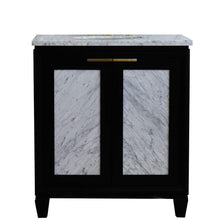 Load image into Gallery viewer, Bellaterra Home Vanity BellaTerra Home 31&quot; Single sink vanity in Black finish with White carrara marble with oval sink 400990-31-BL-WMO