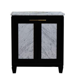 Bellaterra Home Vanity BellaTerra Home 31" Single sink vanity in Black finish with White carrara marble with oval sink 400990-31-BL-WMO