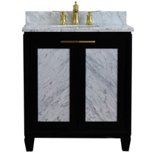 Load image into Gallery viewer, Bellaterra Home Vanity BellaTerra Home 31&quot; Single sink vanity in Black finish with White carrara marble with oval sink 400990-31-BL-WMO