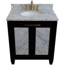 Load image into Gallery viewer, Bellaterra Home Vanity BellaTerra Home 31&quot; Single sink vanity in Black finish with White carrara marble with oval sink 400990-31-BL-WMO