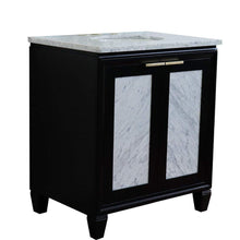 Load image into Gallery viewer, Bellaterra Home Vanity BellaTerra Home 31&quot; Single sink vanity in Black finish with White carrara marble with oval sink 400990-31-BL-WMO