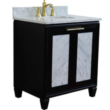 Load image into Gallery viewer, Bellaterra Home Vanity BellaTerra Home 31&quot; Single sink vanity in Black finish with White carrara marble with oval sink 400990-31-BL-WMO