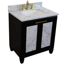 Load image into Gallery viewer, Bellaterra Home Vanity BellaTerra Home 31&quot; Single sink vanity in Black finish with White carrara marble with rectangle sink 400990-31-BL-WMR