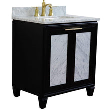 Load image into Gallery viewer, Bellaterra Home Vanity BellaTerra Home 31&quot; Single sink vanity in Black finish with White carrara marble with rectangle sink 400990-31-BL-WMR