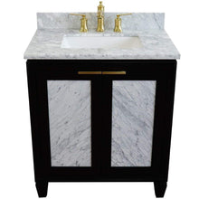 Load image into Gallery viewer, Bellaterra Home Vanity BellaTerra Home 31&quot; Single sink vanity in Black finish with White carrara marble with rectangle sink 400990-31-BL-WMR