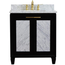 Load image into Gallery viewer, Bellaterra Home Vanity BellaTerra Home 31&quot; Single sink vanity in Black finish with White carrara marble with rectangle sink 400990-31-BL-WMR