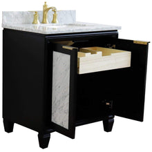 Load image into Gallery viewer, Bellaterra Home Vanity BellaTerra Home 31&quot; Single sink vanity in Black finish with White carrara marble with rectangle sink 400990-31-BL-WMR