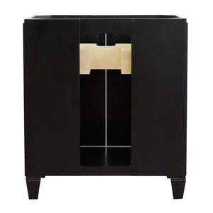 Bellaterra Home Vanity BellaTerra Home 31" Single sink vanity in Black finish with White carrara marble with round sink 400990-31-BL-WMRD