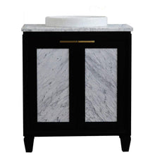 Load image into Gallery viewer, Bellaterra Home Vanity BellaTerra Home 31&quot; Single sink vanity in Black finish with White carrara marble with round sink 400990-31-BL-WMRD