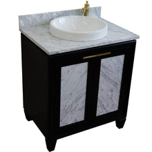 Load image into Gallery viewer, Bellaterra Home Vanity BellaTerra Home 31&quot; Single sink vanity in Black finish with White carrara marble with round sink 400990-31-BL-WMRD
