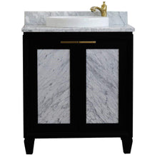 Load image into Gallery viewer, Bellaterra Home Vanity BellaTerra Home 31&quot; Single sink vanity in Black finish with White carrara marble with round sink 400990-31-BL-WMRD