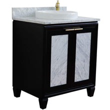 Load image into Gallery viewer, Bellaterra Home Vanity BellaTerra Home 31&quot; Single sink vanity in Black finish with White carrara marble with round sink 400990-31-BL-WMRD