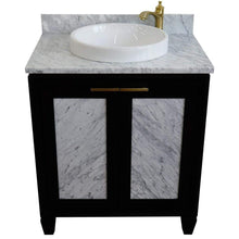Load image into Gallery viewer, Bellaterra Home Vanity BellaTerra Home 31&quot; Single sink vanity in Black finish with White carrara marble with round sink 400990-31-BL-WMRD