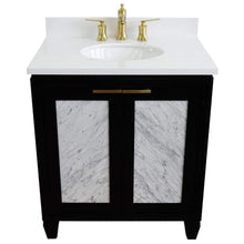 Load image into Gallery viewer, Bellaterra Home Vanity BellaTerra Home 31&quot; Single sink vanity in Black finish with White quartz with oval sink 400990-31-BL-WEO