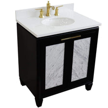 Load image into Gallery viewer, Bellaterra Home Vanity BellaTerra Home 31&quot; Single sink vanity in Black finish with White quartz with oval sink 400990-31-BL-WEO