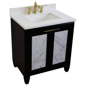 Bellaterra Home Vanity BellaTerra Home 31" Single sink vanity in Black finish with White quartz with rectangle sink 400990-31-BL-WER