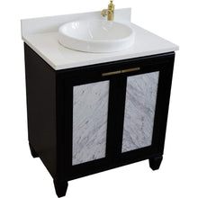 Load image into Gallery viewer, Bellaterra Home Vanity BellaTerra Home 31&quot; Single sink vanity in Black finish with White quartz with round sink 400990-31-BL-WERD