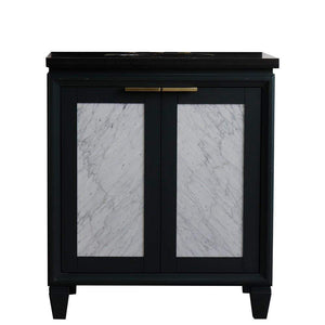 Bellaterra Home Vanity BellaTerra Home 31" Single sink vanity in Dark Gray finish with Black galaxy granite with oval sink 400990-31-DG-BGO