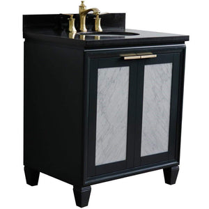 Bellaterra Home Vanity BellaTerra Home 31" Single sink vanity in Dark Gray finish with Black galaxy granite with oval sink 400990-31-DG-BGO