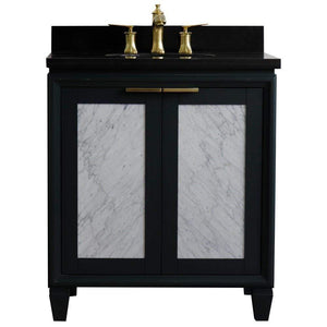 Bellaterra Home Vanity BellaTerra Home 31" Single sink vanity in Dark Gray finish with Black galaxy granite with oval sink 400990-31-DG-BGO