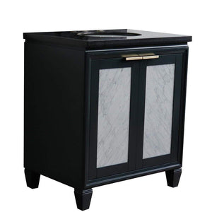 Bellaterra Home Vanity BellaTerra Home 31" Single sink vanity in Dark Gray finish with Black galaxy granite with oval sink 400990-31-DG-BGO