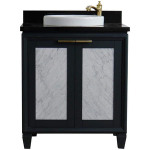 Bellaterra Home Vanity BellaTerra Home 31" Single sink vanity in Dark Gray finish with Black galaxy granite with round sink 400990-31-DG-BGRD