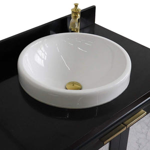 Bellaterra Home Vanity BellaTerra Home 31" Single sink vanity in Dark Gray finish with Black galaxy granite with round sink 400990-31-DG-BGRD