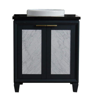 Bellaterra Home Vanity BellaTerra Home 31" Single sink vanity in Dark Gray finish with Black galaxy granite with round sink 400990-31-DG-BGRD