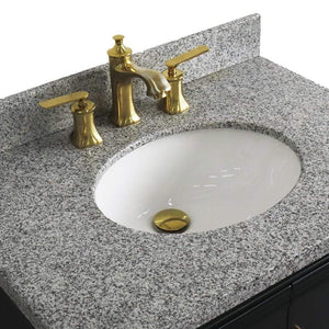 Bellaterra Home Vanity BellaTerra Home 31" Single sink vanity in Dark Gray finish with Gray granite with oval sink 400800-31-DG-GYO