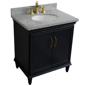 Bellaterra Home Vanity BellaTerra Home 31" Single sink vanity in Dark Gray finish with Gray granite with oval sink 400800-31-DG-GYO