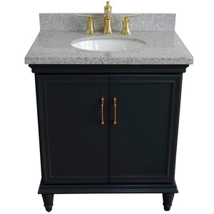 Bellaterra Home Vanity BellaTerra Home 31" Single sink vanity in Dark Gray finish with Gray granite with oval sink 400800-31-DG-GYO