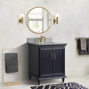 Bellaterra Home Vanity BellaTerra Home 31" Single sink vanity in Dark Gray finish with Gray granite with oval sink 400800-31-DG-GYO