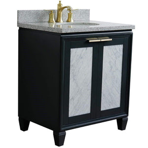 Bellaterra Home Vanity BellaTerra Home 31" Single sink vanity in Dark Gray finish with Gray granite with oval sink 400990-31-DG-GYO