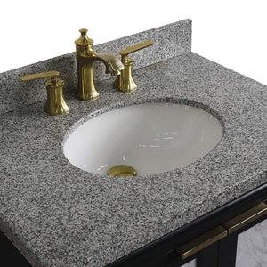 Bellaterra Home Vanity BellaTerra Home 31" Single sink vanity in Dark Gray finish with Gray granite with oval sink 400990-31-DG-GYO