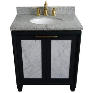 Bellaterra Home Vanity BellaTerra Home 31" Single sink vanity in Dark Gray finish with Gray granite with oval sink 400990-31-DG-GYO