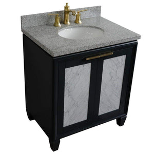 Bellaterra Home Vanity BellaTerra Home 31" Single sink vanity in Dark Gray finish with Gray granite with oval sink 400990-31-DG-GYO