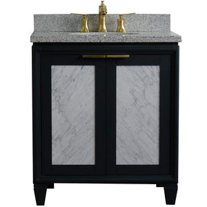 Bellaterra Home Vanity BellaTerra Home 31" Single sink vanity in Dark Gray finish with Gray granite with oval sink 400990-31-DG-GYO