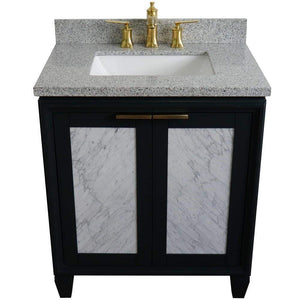 Bellaterra Home Vanity BellaTerra Home 31" Single sink vanity in Dark Gray finish with Gray granite with rectangle sink 400990-31-DG-GYR