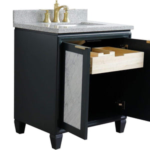 Bellaterra Home Vanity BellaTerra Home 31" Single sink vanity in Dark Gray finish with Gray granite with rectangle sink 400990-31-DG-GYR
