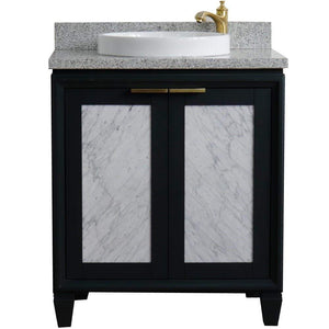 Bellaterra Home Vanity BellaTerra Home 31" Single sink vanity in Dark Gray finish with Gray granite with round sink 400990-31-DG-GYRD