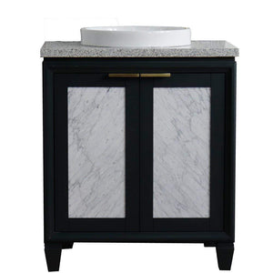 Bellaterra Home Vanity BellaTerra Home 31" Single sink vanity in Dark Gray finish with Gray granite with round sink 400990-31-DG-GYRD