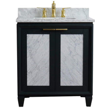 Load image into Gallery viewer, Bellaterra Home Vanity BellaTerra Home 31&quot; Single sink vanity in Dark Gray finish with White carrara marble with rectangle sink 400990-31-DG-WMR