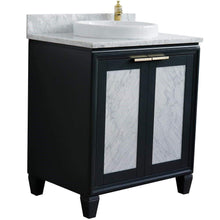 Load image into Gallery viewer, Bellaterra Home Vanity BellaTerra Home 31&quot; Single sink vanity in Dark Gray finish with White carrara marble with round sink 400990-31-DG-WMRD