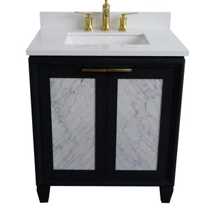 Bellaterra Home Vanity BellaTerra Home 31" Single sink vanity in Dark Gray finish with White quartz with rectangle sink 400990-31-DG-WER
