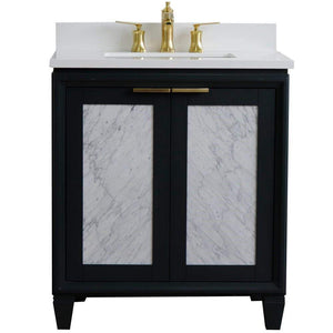Bellaterra Home Vanity BellaTerra Home 31" Single sink vanity in Dark Gray finish with White quartz with rectangle sink 400990-31-DG-WER